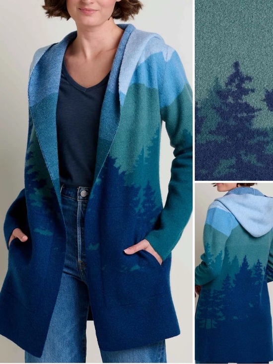 Toad&Co Jackets & Blazers - Toad&Co Merino Heartfelt Hoodie ATLANTIC TREELINE SCENIC / XS New with tags NWT